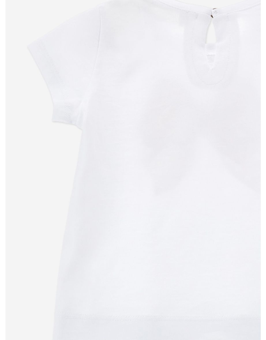 Baby Girls Bow Print T-Shirt in White - 3