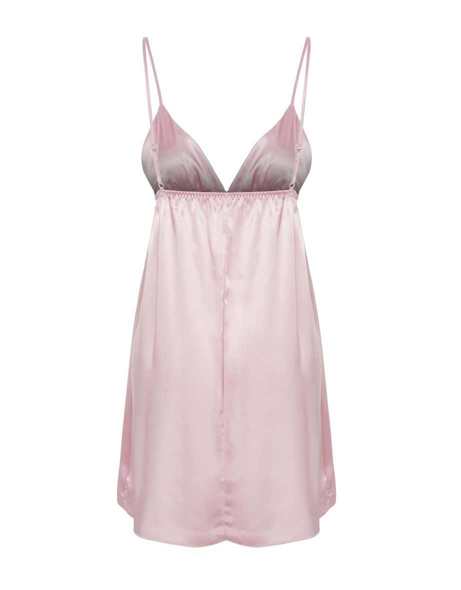 Pink Satin Woven Nightgown - 7
