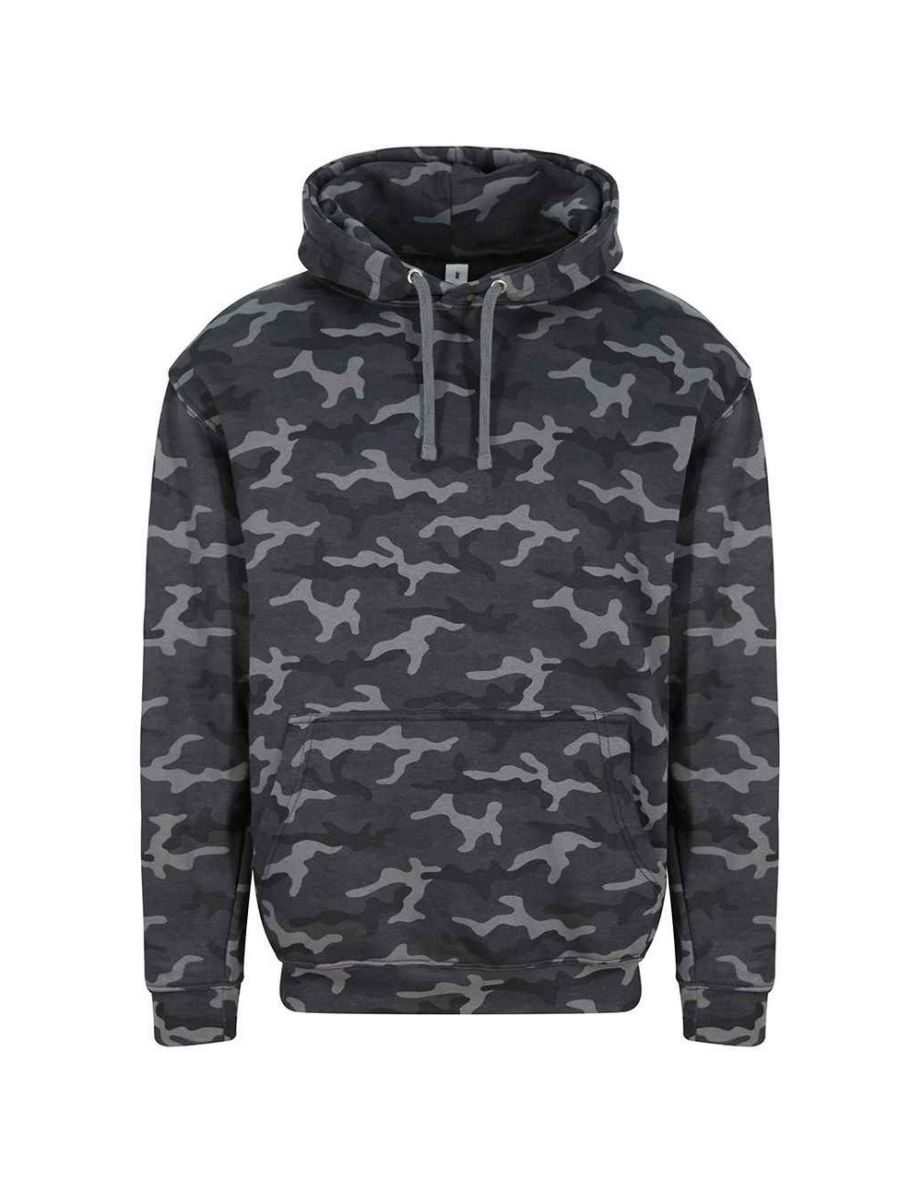 Awdis Mens Camouflage Hoodie - Black