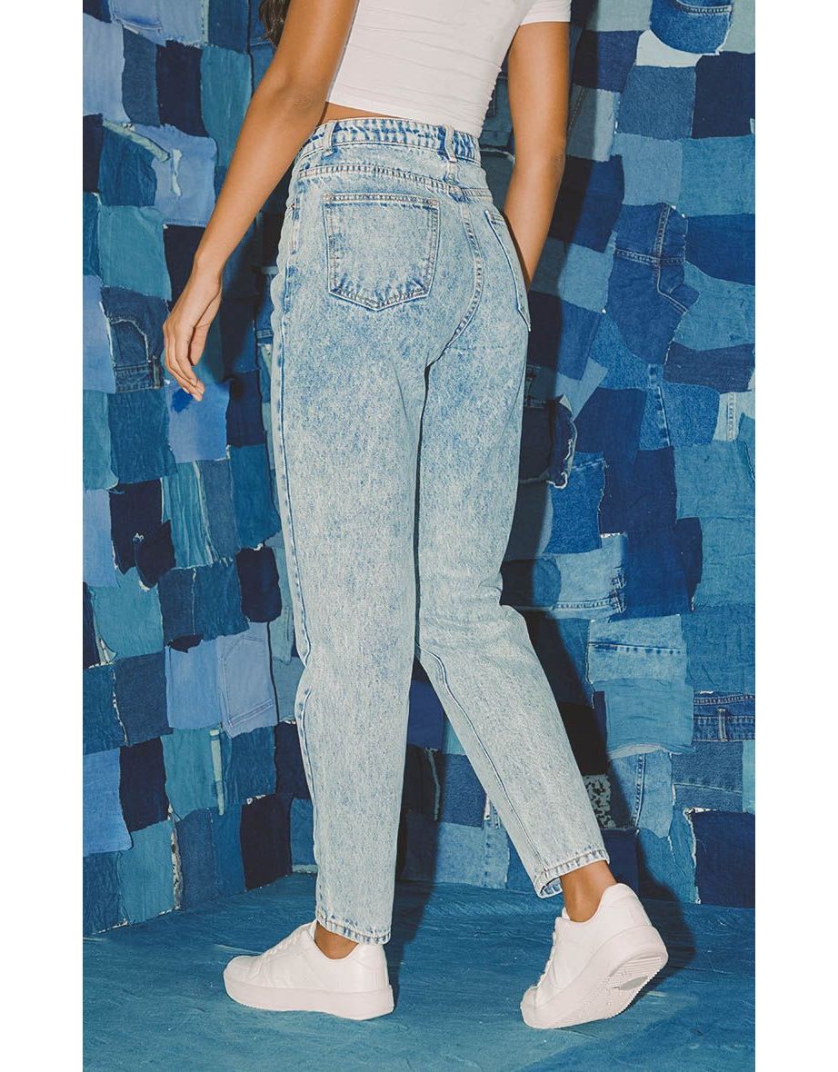 PRETTYLITTLETHING Acid Blue Mom Jean - 3
