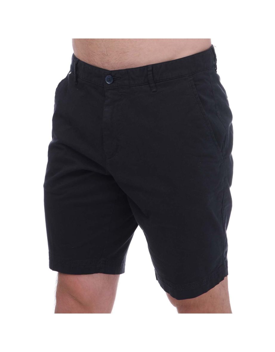 Men's Hugo Boss Stretch Cotton Twill Shorts in Blue