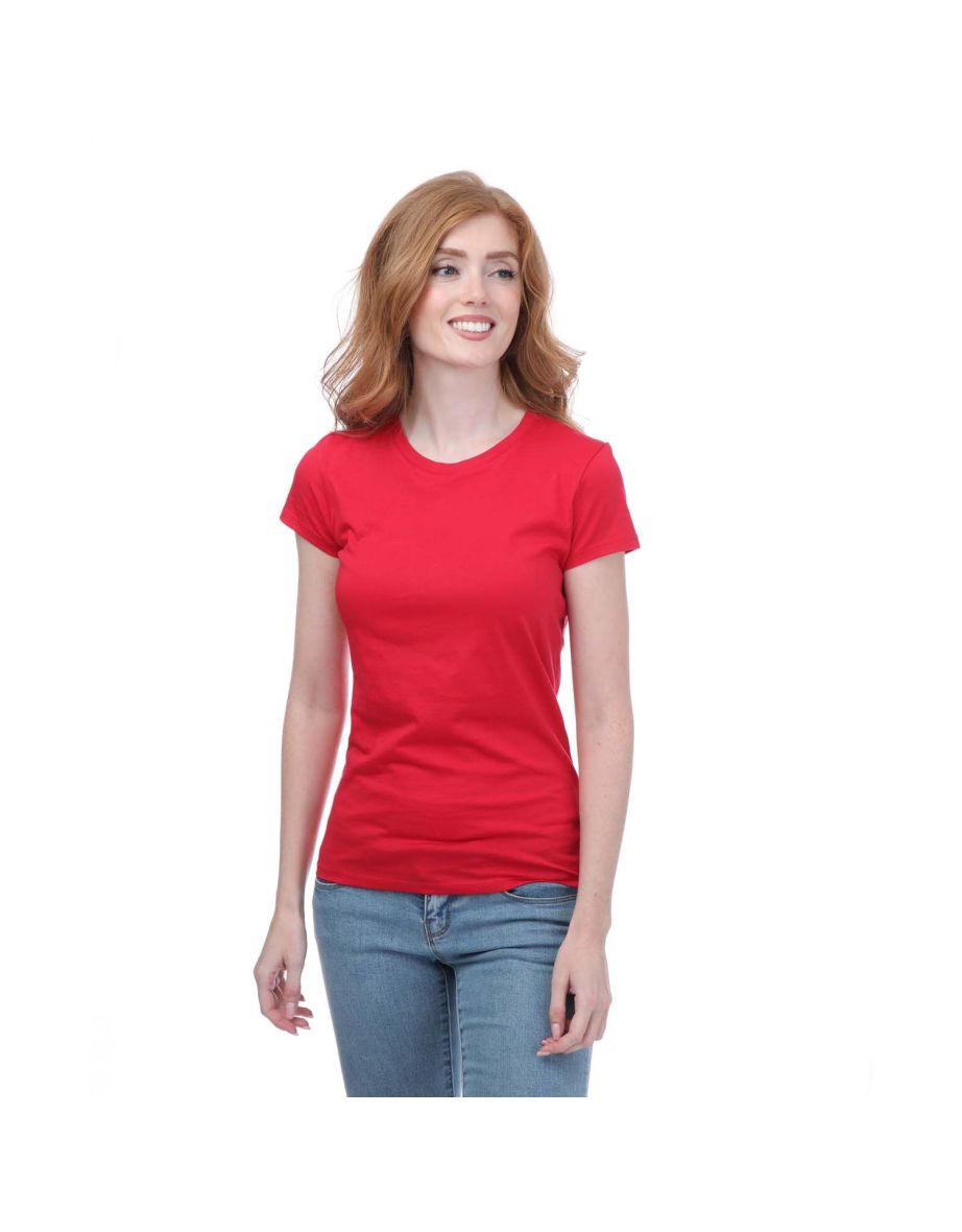 Women's Armani Slim-Fit Cotton T-Shirt in Red