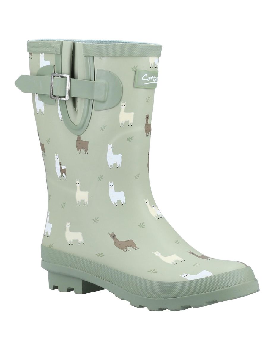 Cotswold Womens/Ladies Farmyard Alpaca Mid Calf Wellington Boots - Green