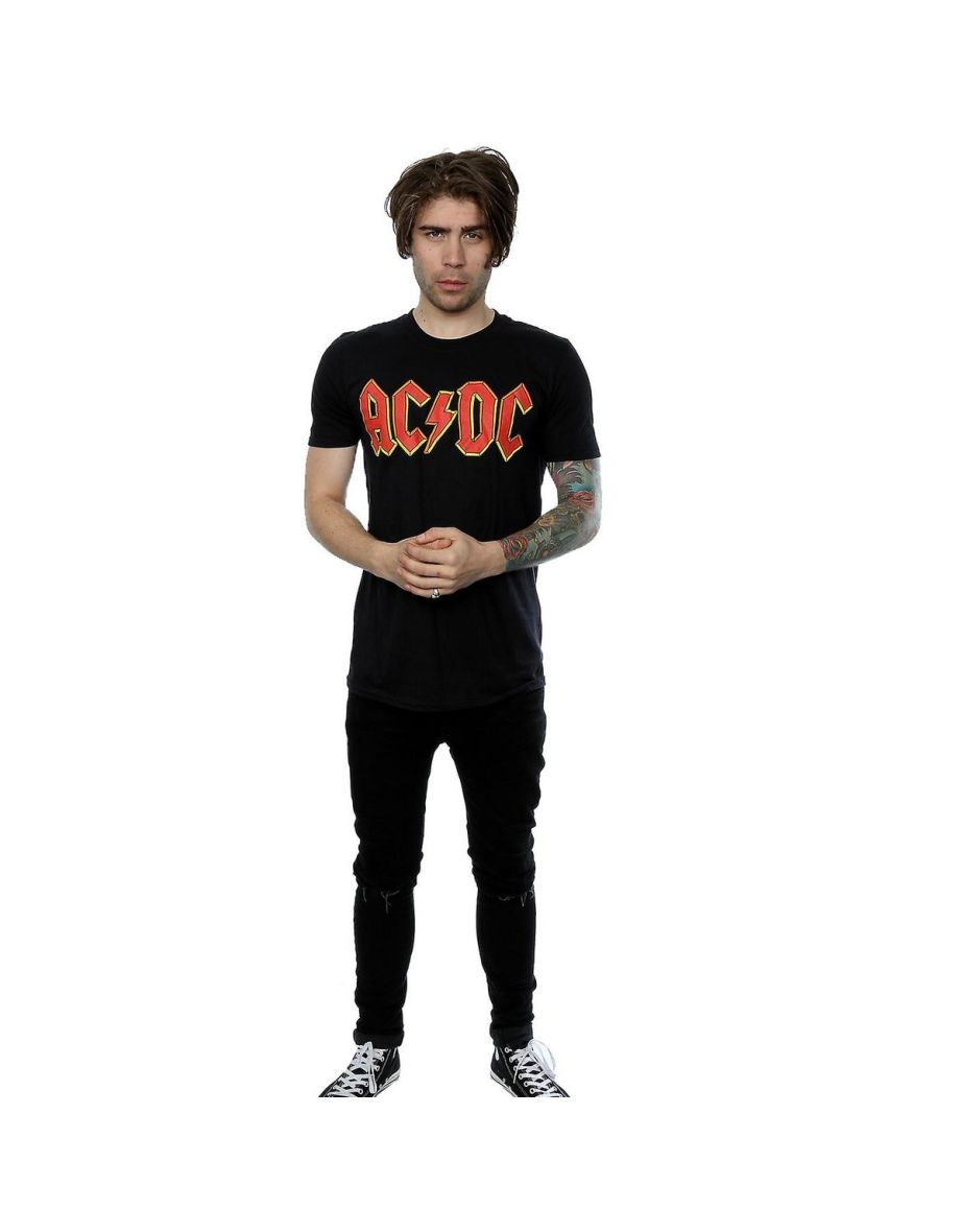 AC/DC Mens Logo Cotton T-Shirt - Black/Red - 2