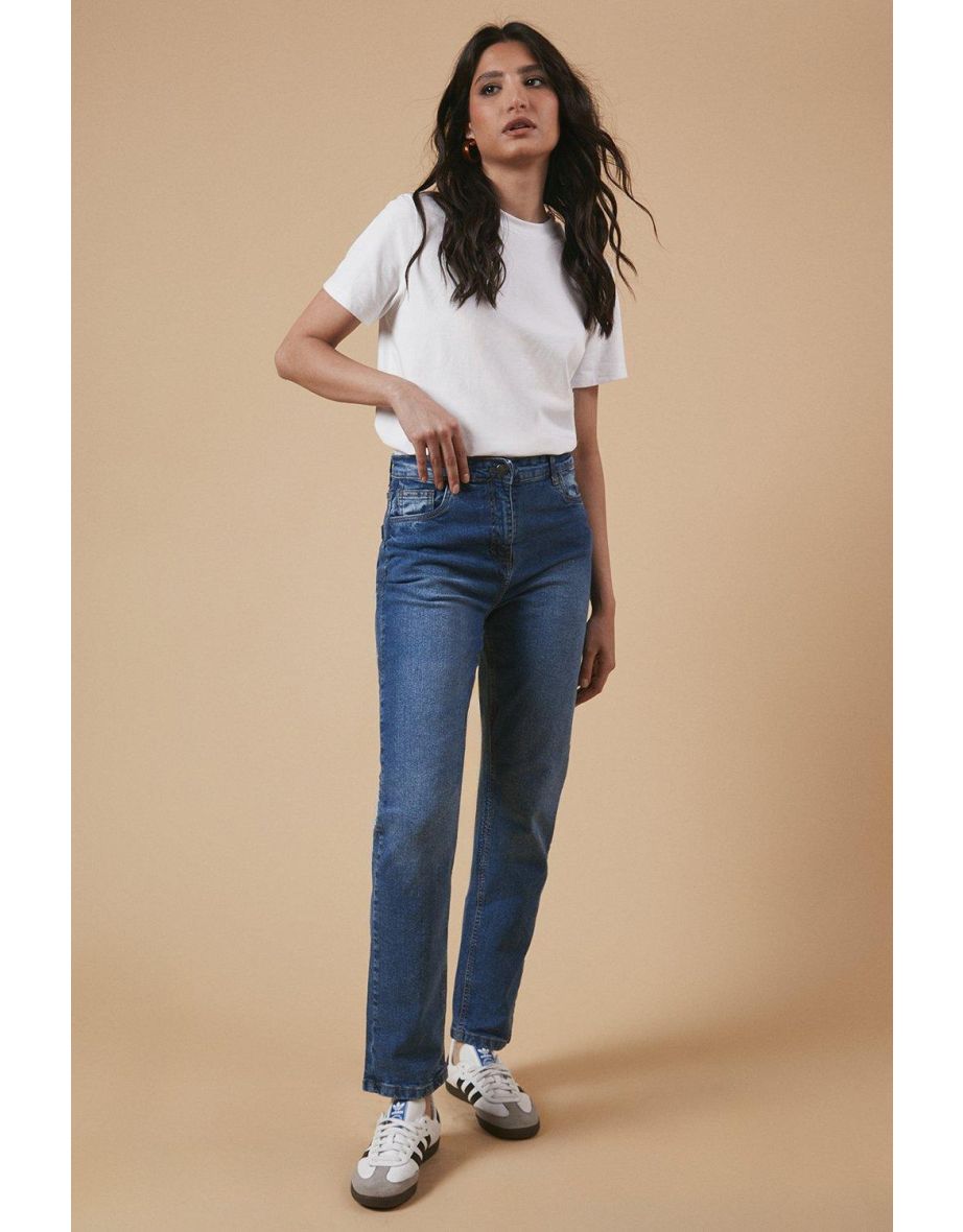 Oasis Blue Denim Straight-Cut Jeans