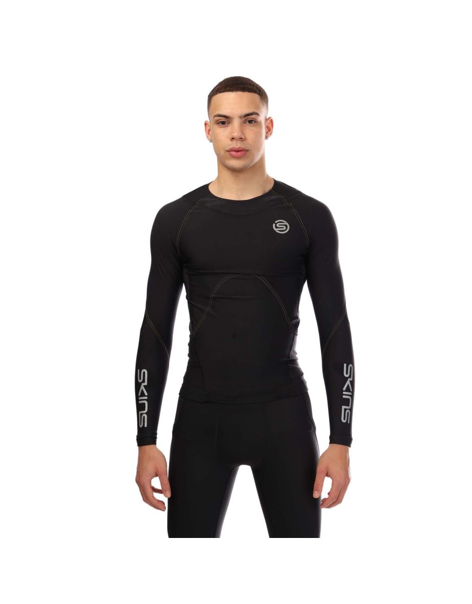 Men's Skins Series-3 Long Sleeve Top in Black