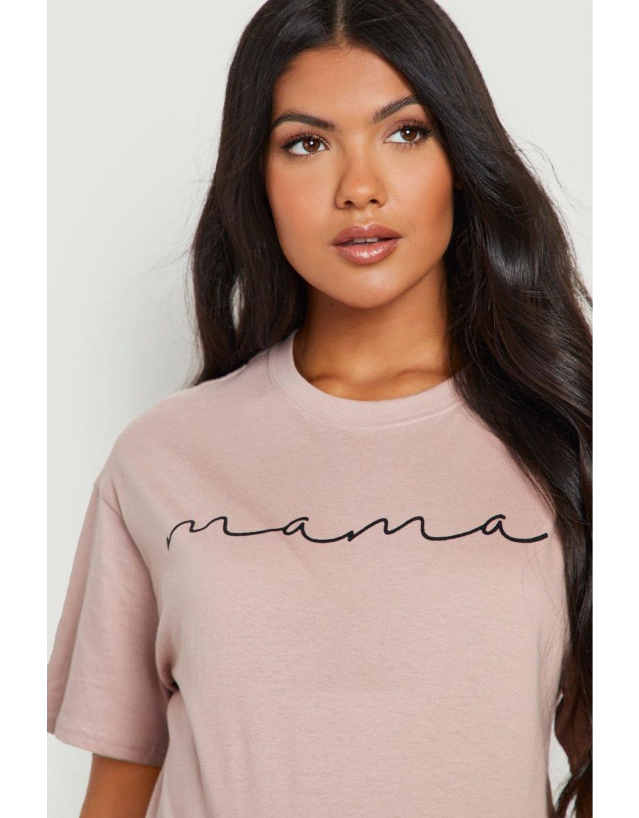 Maternity Mama Slogan T-shirt - mink - 3