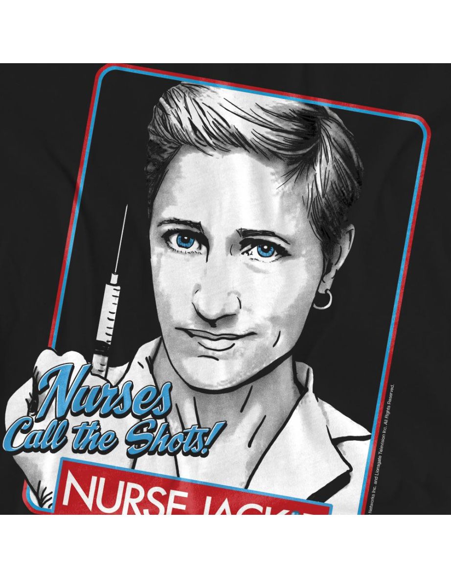 Nurse Jackie Unisex Adult Nurses Call The Shots T-Shirt - Black - 3