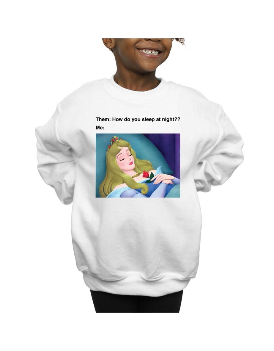 Disney Girls Sleeping Beauty Meme Sweatshirt - White - 5