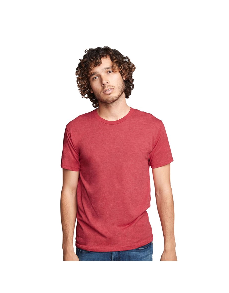 Next Level Mens Tri-Blend Crew Neck T-Shirt - Vintage Red - 2