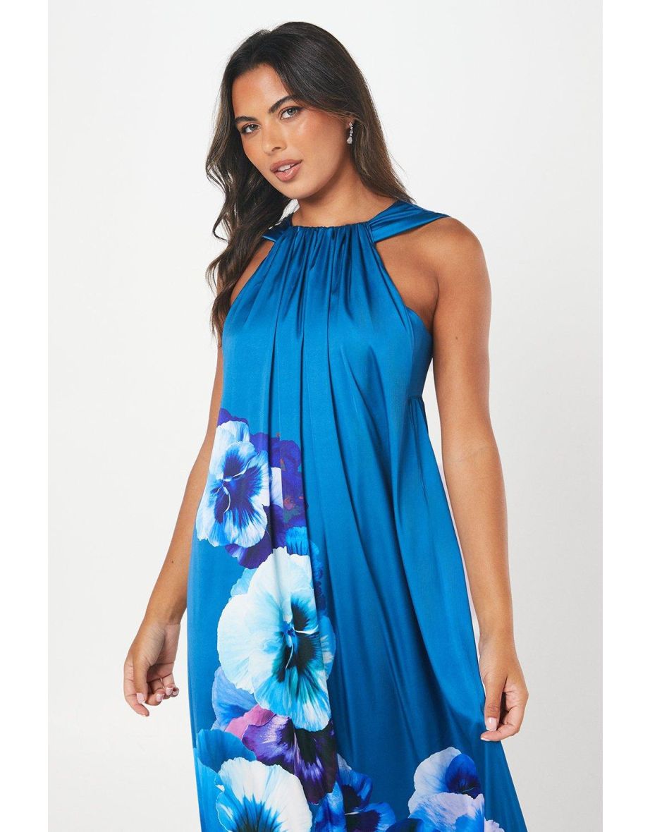 Large Scale Floral Print Volume Hem Maxi Dress - 3