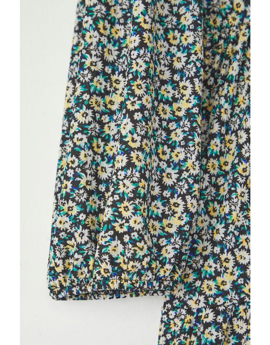 Yellow-Multicolor Camisole Knitted Plus Size Dress - 5
