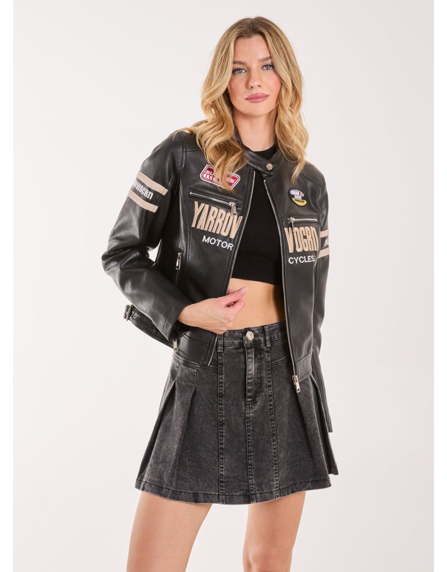 Patch Mix Motocross Biker Jacket