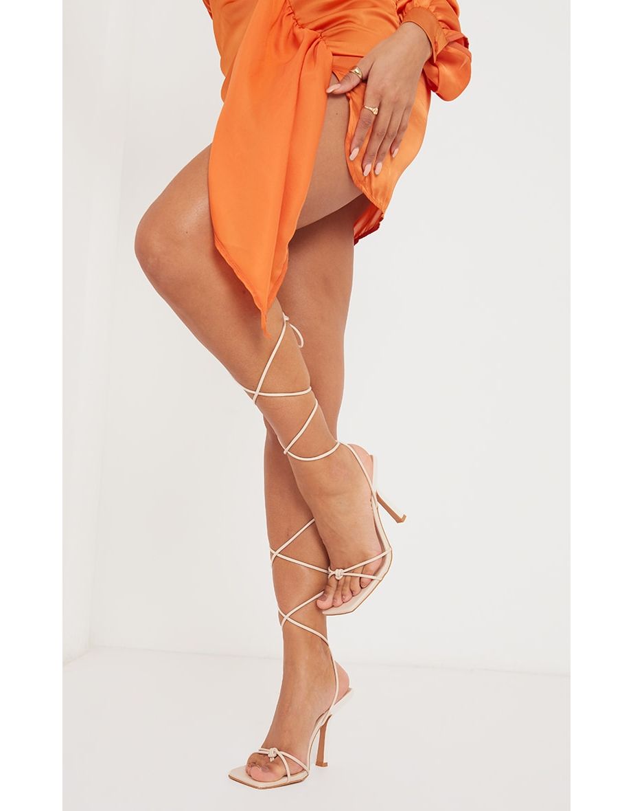 thong lace up heel