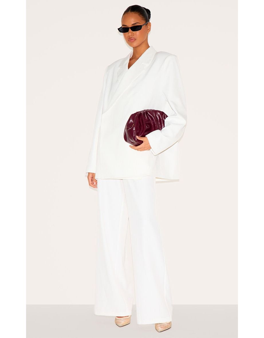 White Premium Tailored Woven Wide Leg Trouser