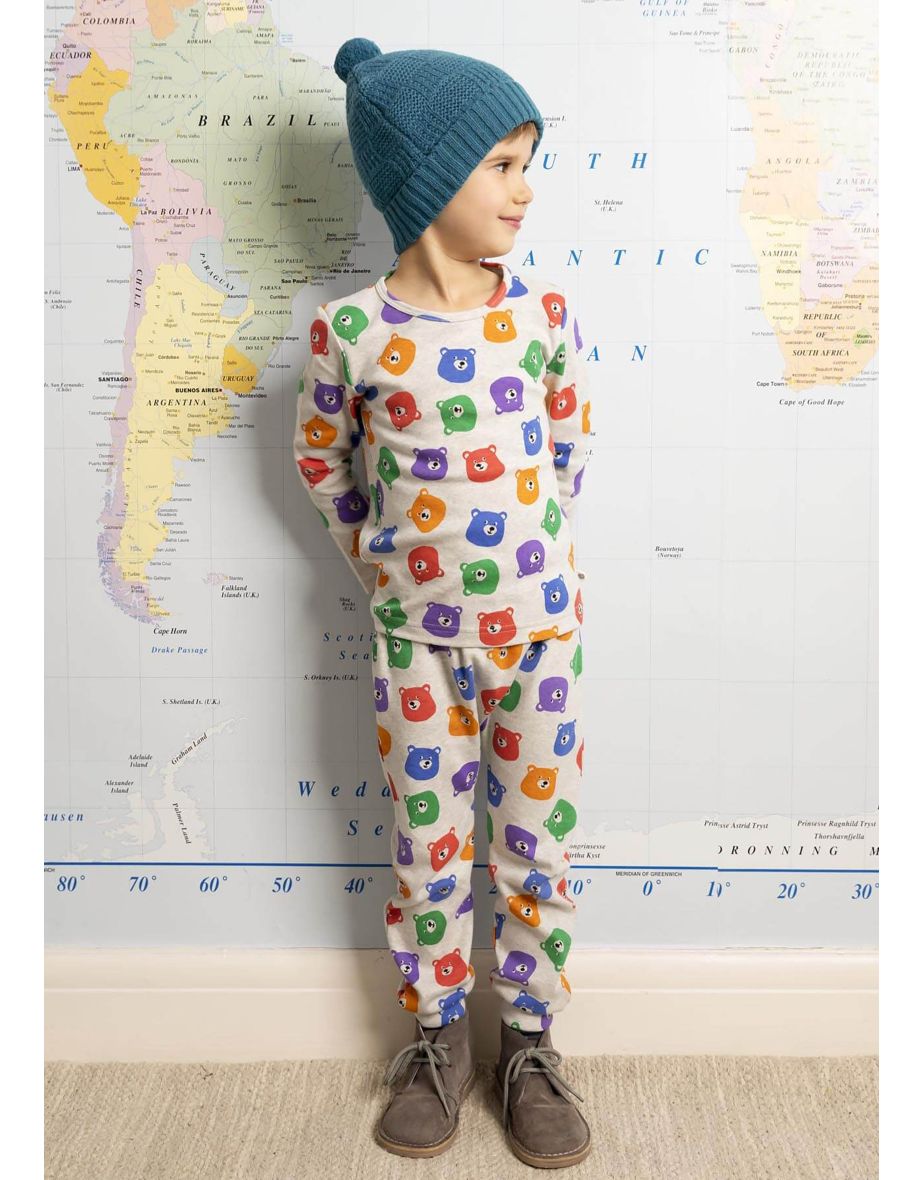 Kids Bubbly Bears Trousers in Grey