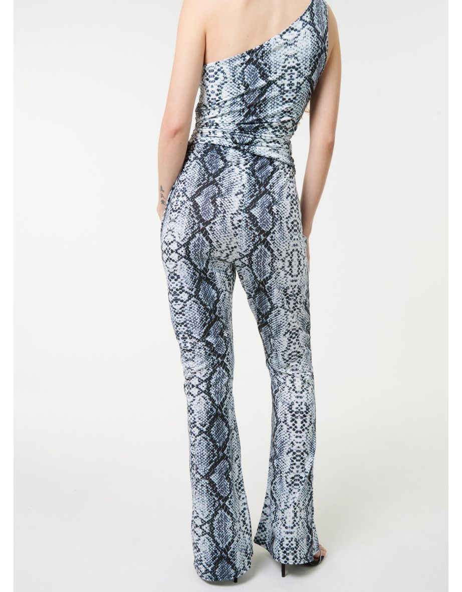 Snake Print Flare Trousers - 3