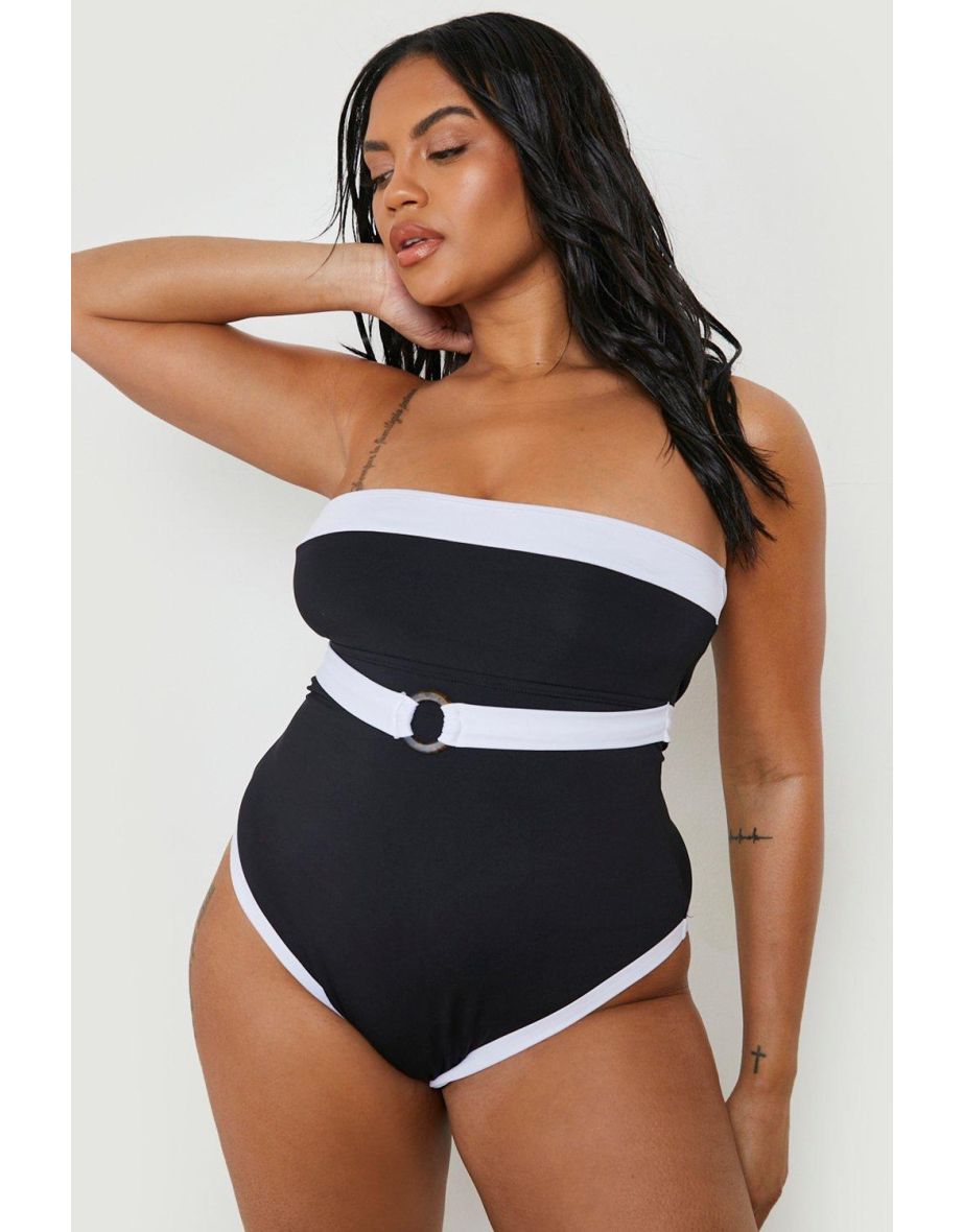 Plus size bandeau swimwear best sale