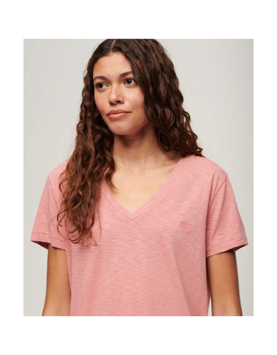 Cotton Mix V-Neck T-Shirt - 1