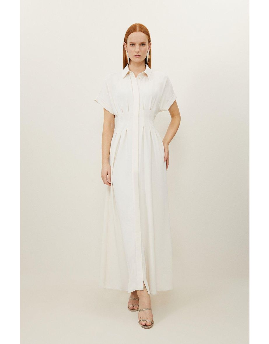 Soft Tailored Belted Darted Shirt Dress
