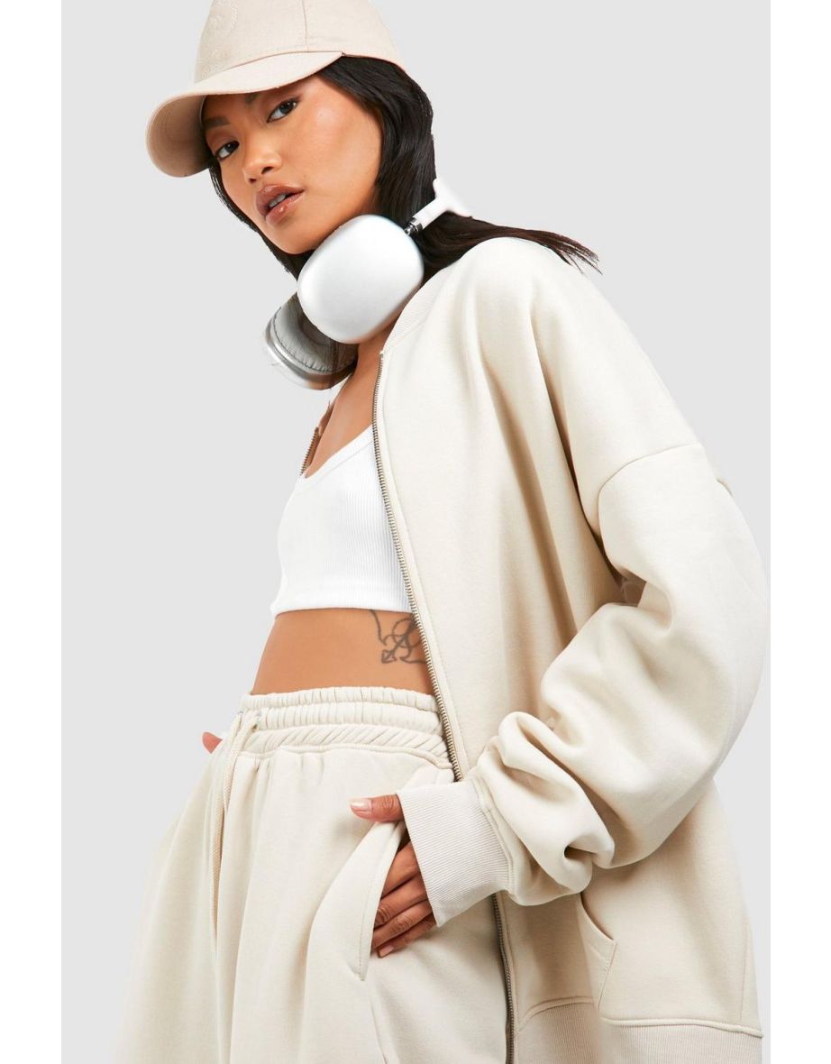 Bomber Sweatshirt Straight Leg Tracksuit - stone - 3