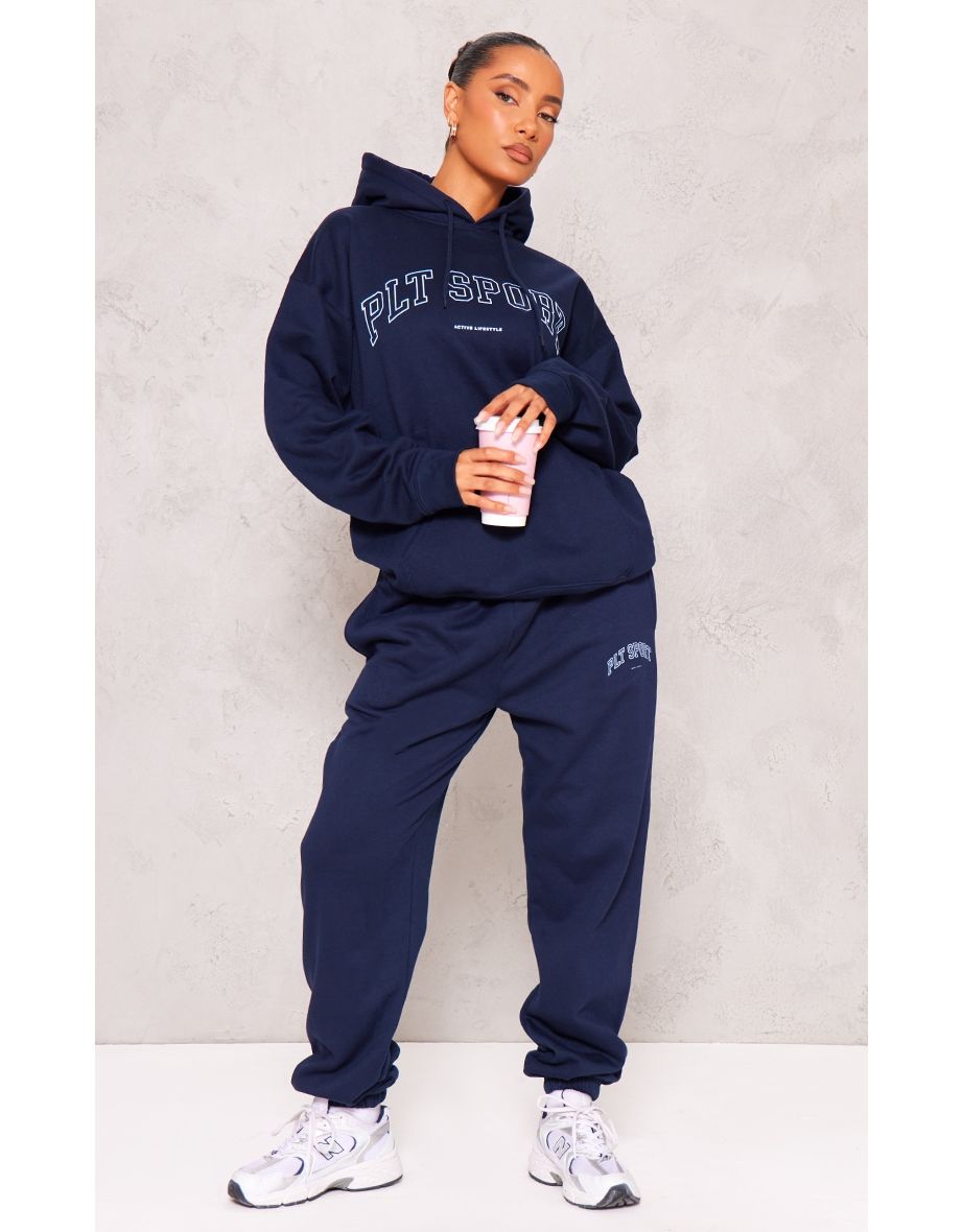 PLT SPORT Navy Bold Embroidered Joggers