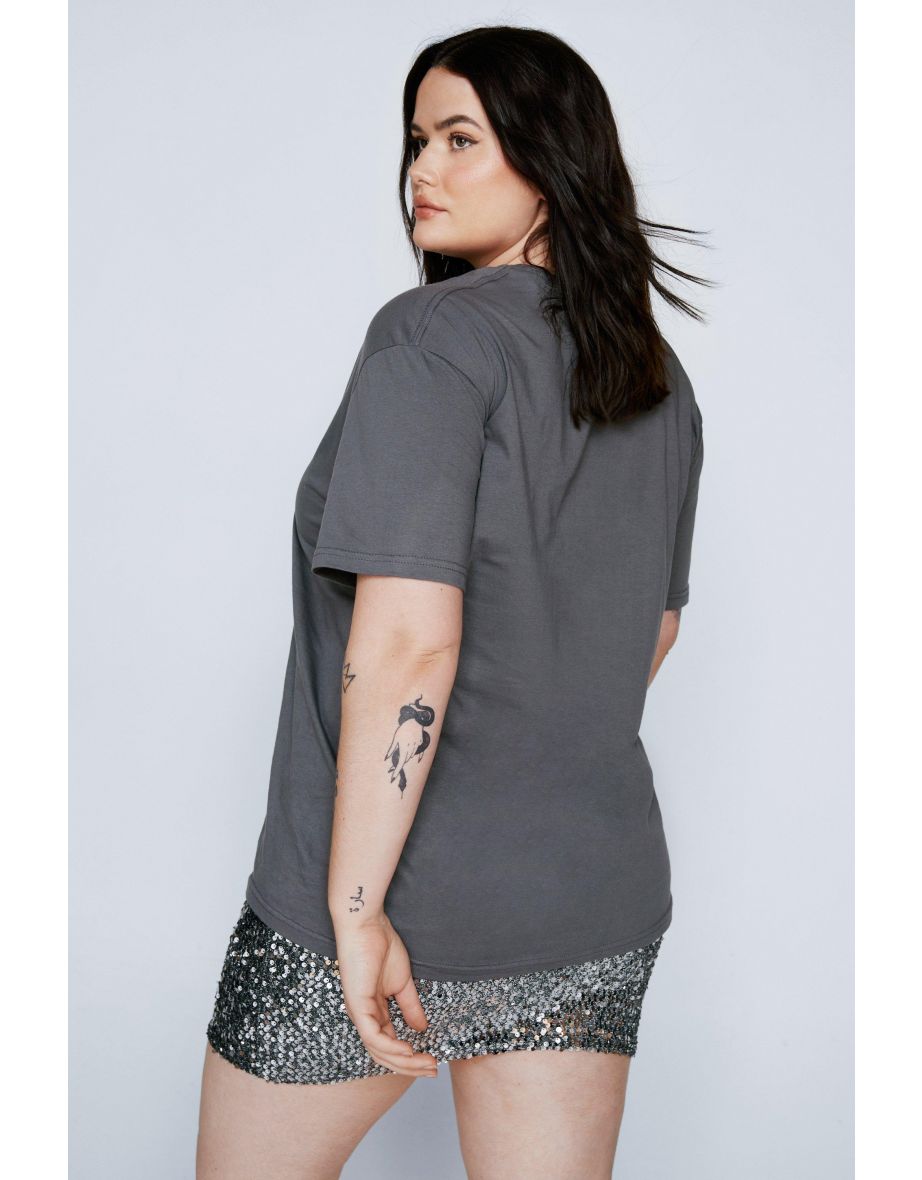 Plus Hole Graphic Band T-shirt - 3