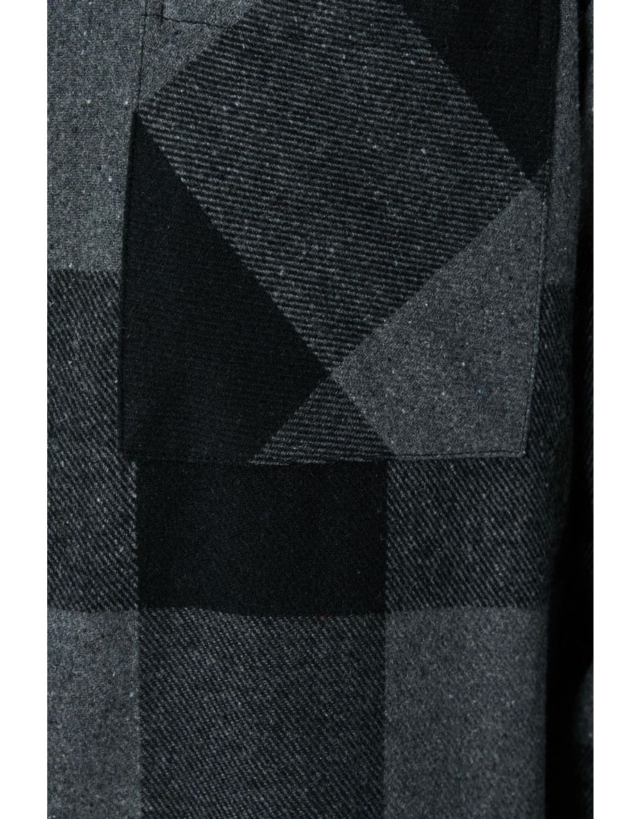 Men's Black Plaid Shirt - 6