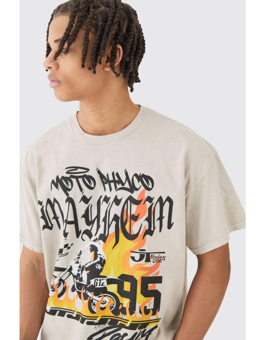 Loose Honda Moto Racing License T-shirt - stone - 2
