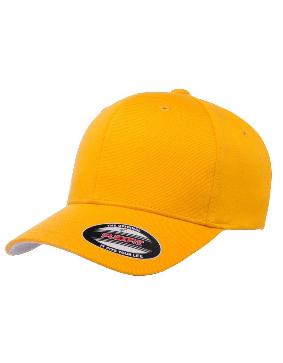 Yupoong Mens Flexfit Fitted Baseball Cap - Gold