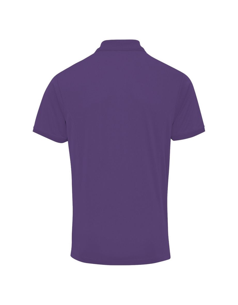 Premier Mens Coolchecker Pique Short Sleeve Polo T-Shirt - Purple - 1