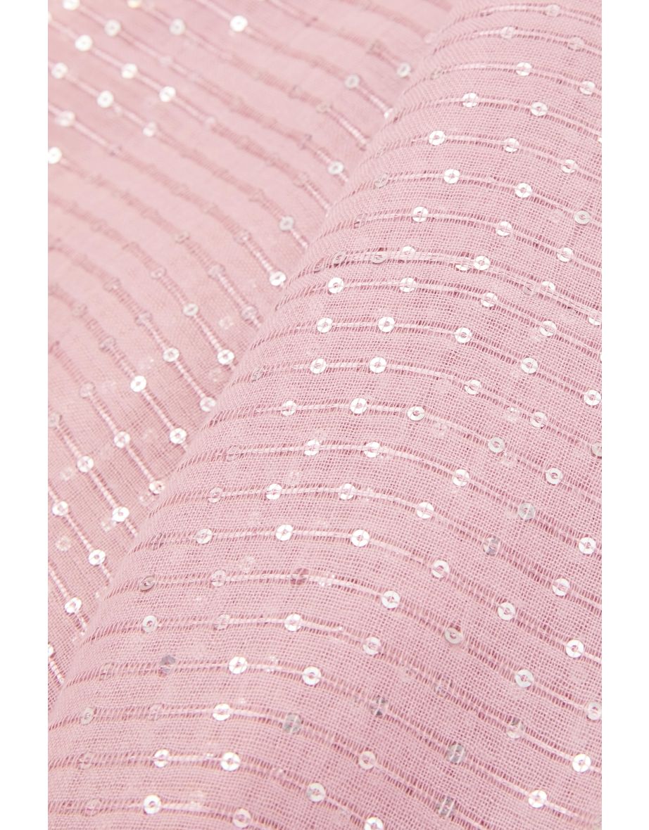 Blush Sequin Scarf - 1