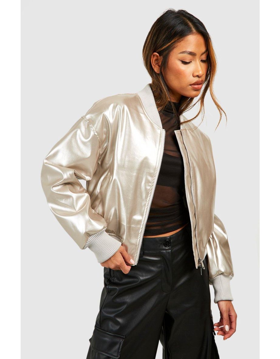 Vinyl clearance bomber jacket