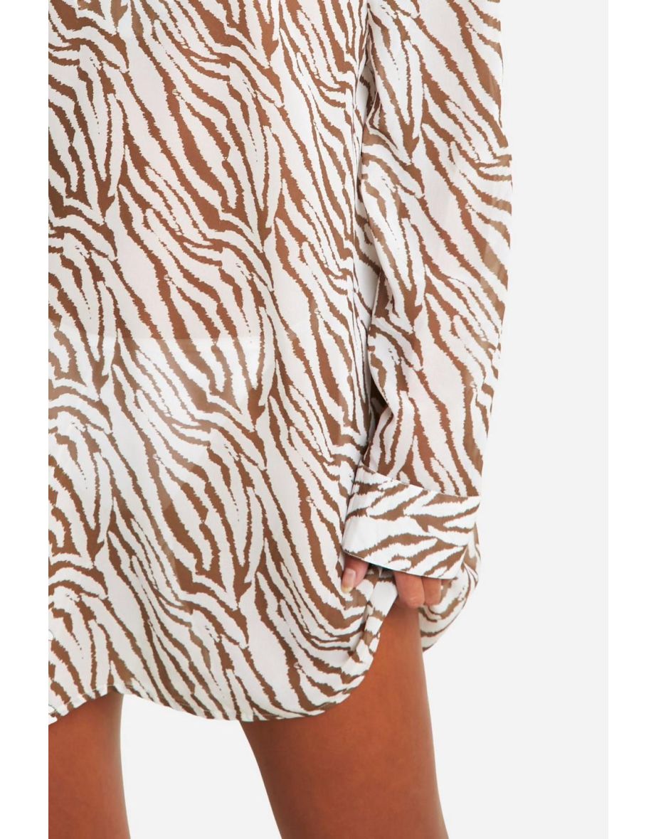 Tiger Chiffon Cover-up Beach Kaftan - 3