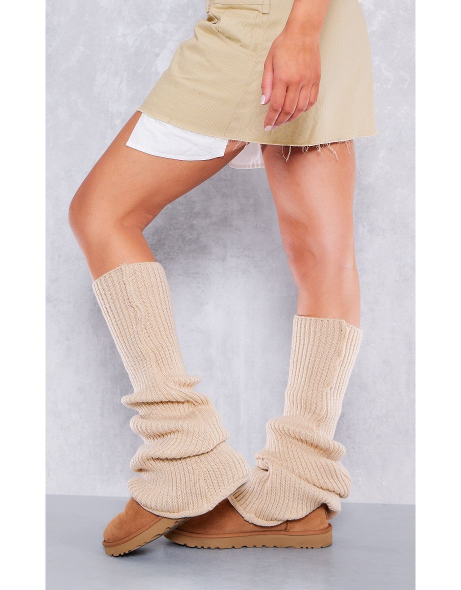 Oatmeal Ribbed Slouchy Leg Warmers