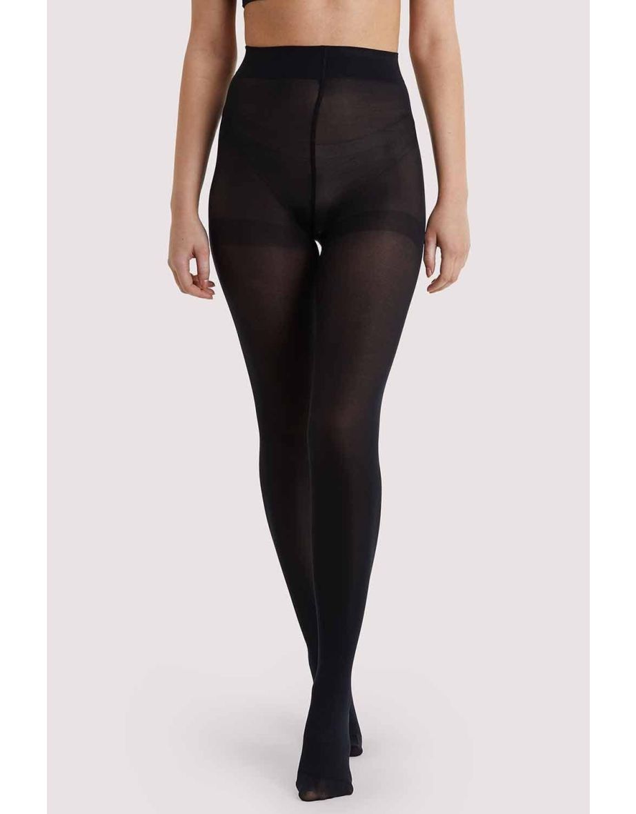 Playful Promises Black Fringed Tights