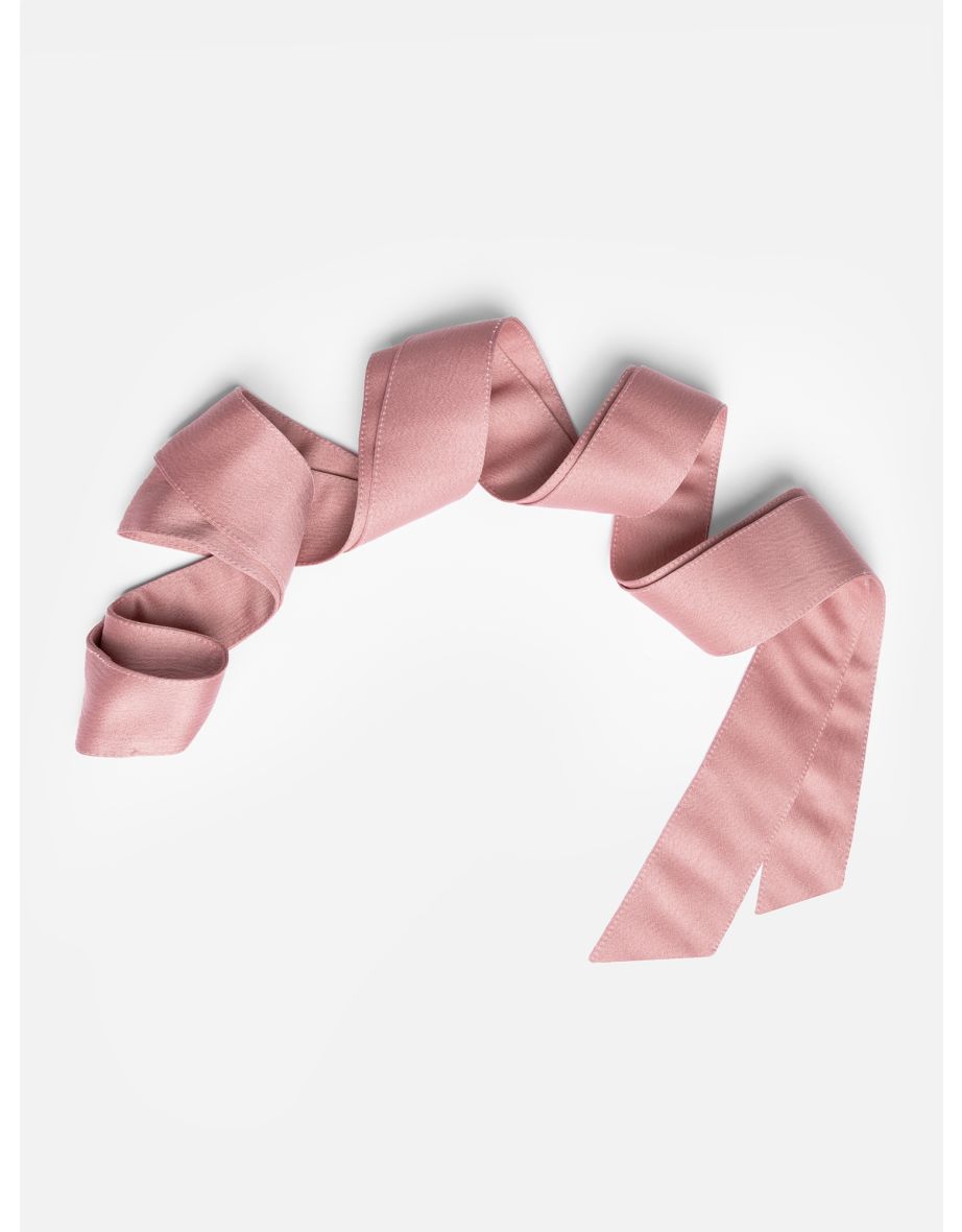 Maya Dusty Pink Satin Sash Belt - 1