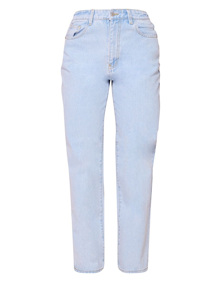 Light Blue Wash Dipped Back Waistband Boyfriend Jeans - 4