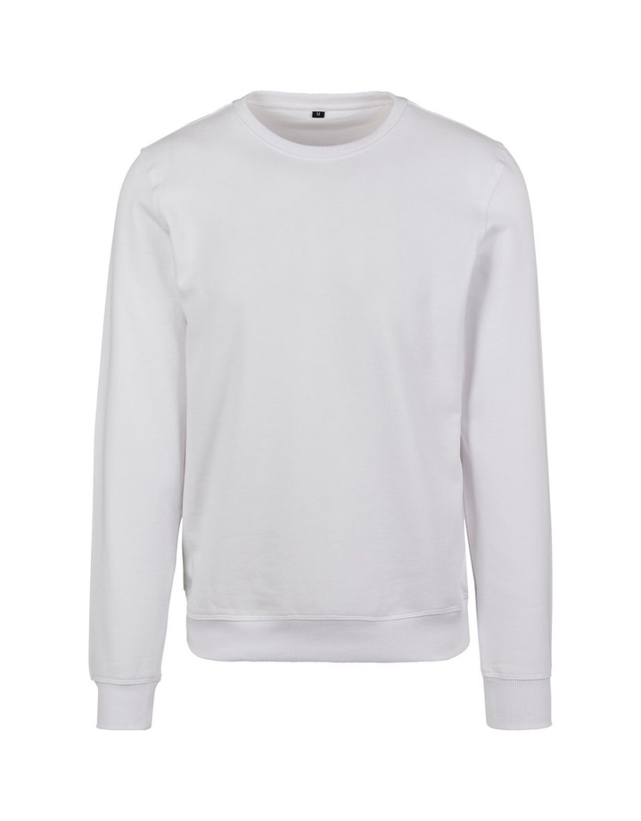 Shop Build Your Brand Mens Premium Crew Neck Sweater White Online in Bahrain VogaCloset