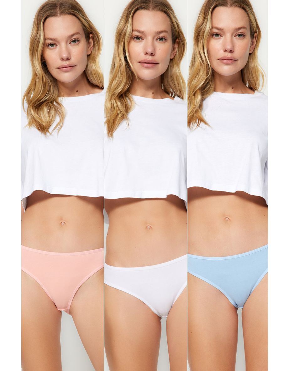 Pink-White-Blue 3-Pack Classic Cotton Panties