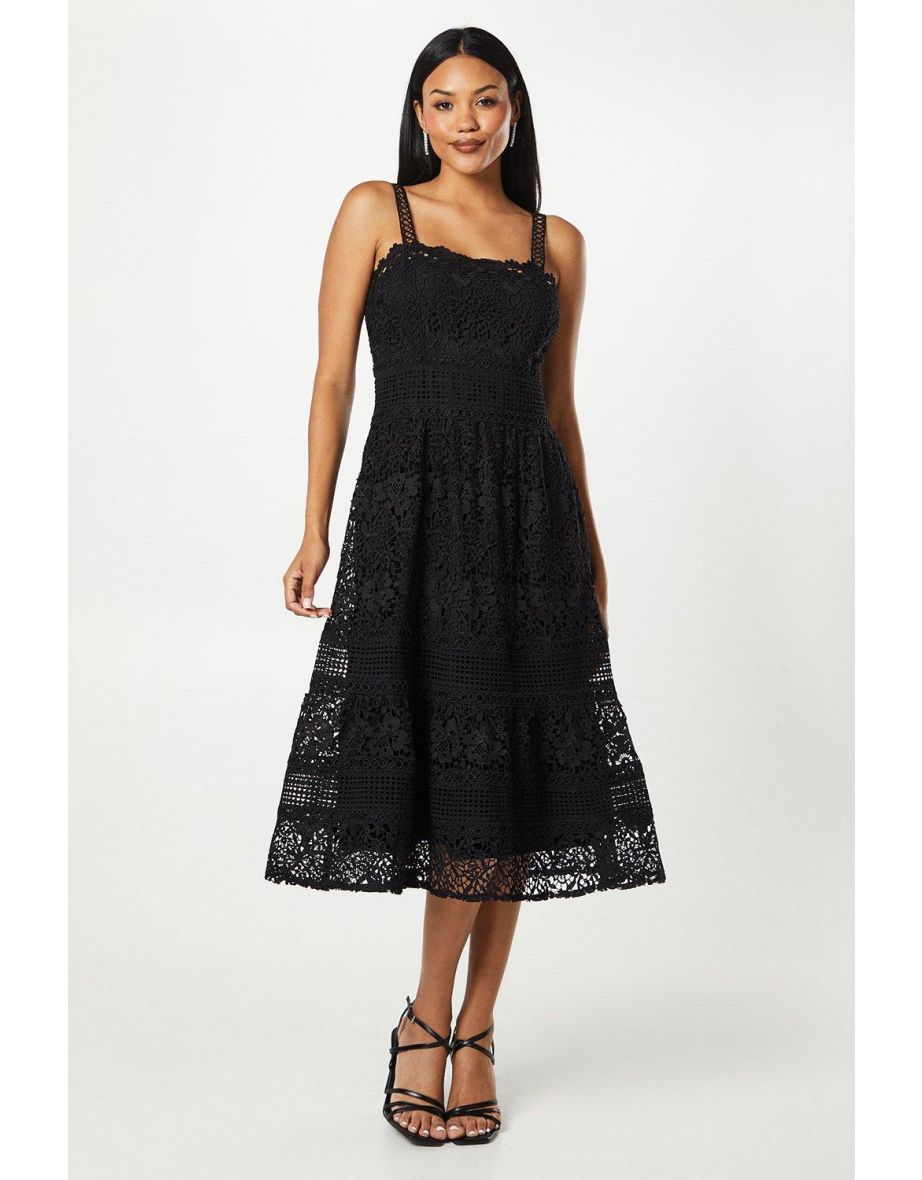 Lace Panelled Midi Dress