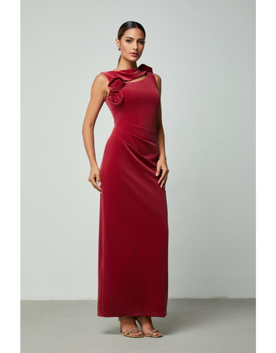 cutouts velvet dress