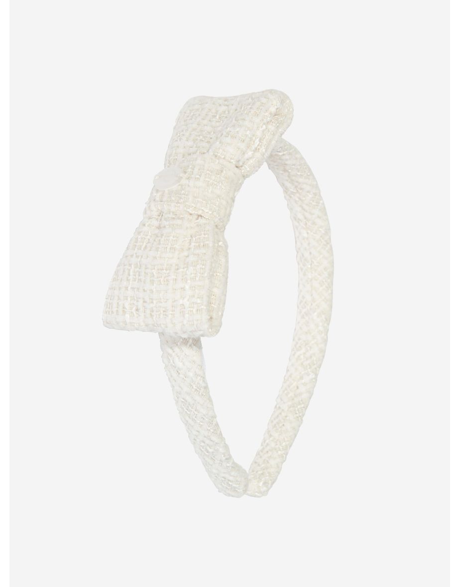 Girls Special Occasion Bow Headband in White