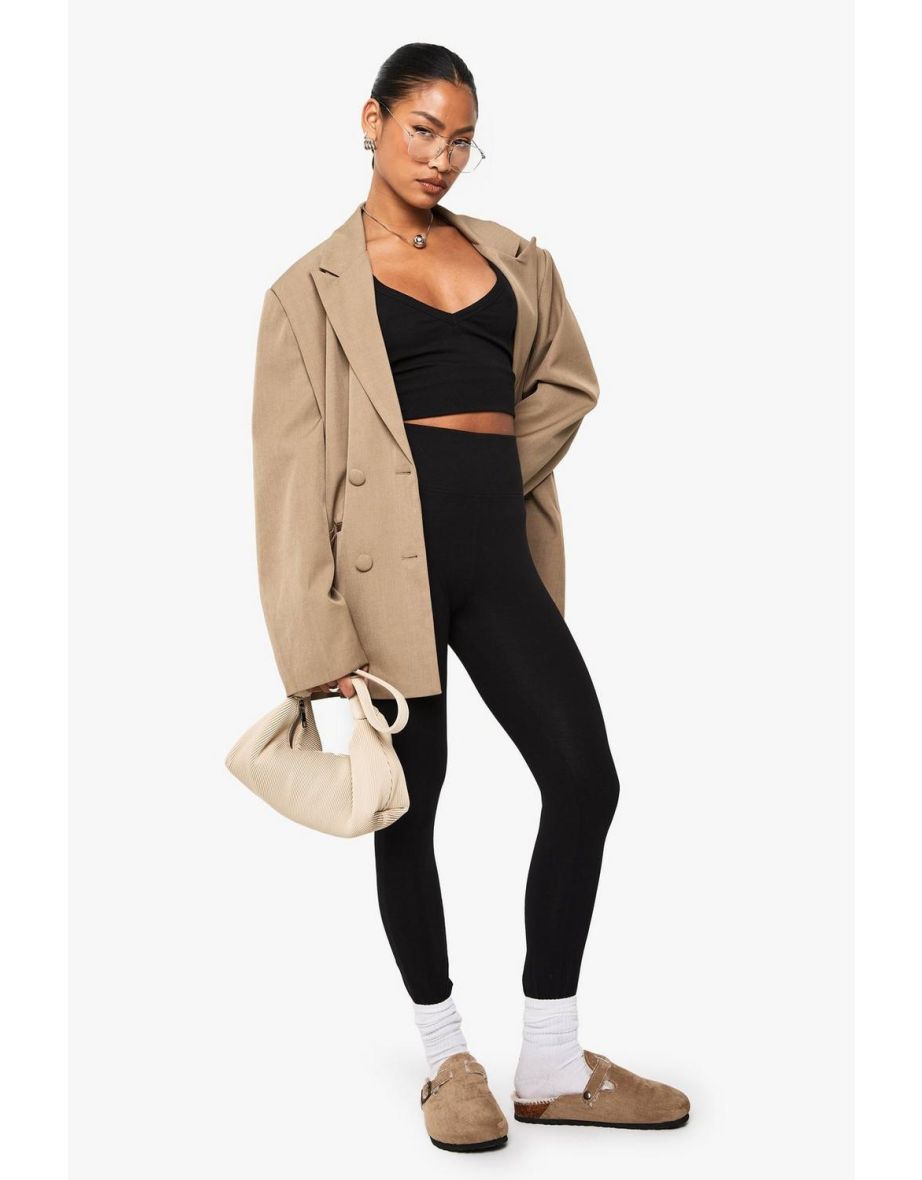 BOOHOO BASICS HIGH WAIST LEGGING - black