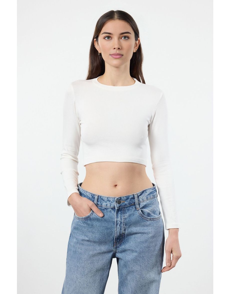 Black-White-Plum 3-Pack Crop Fitted/Body-Sit Knitted Blouse - 6