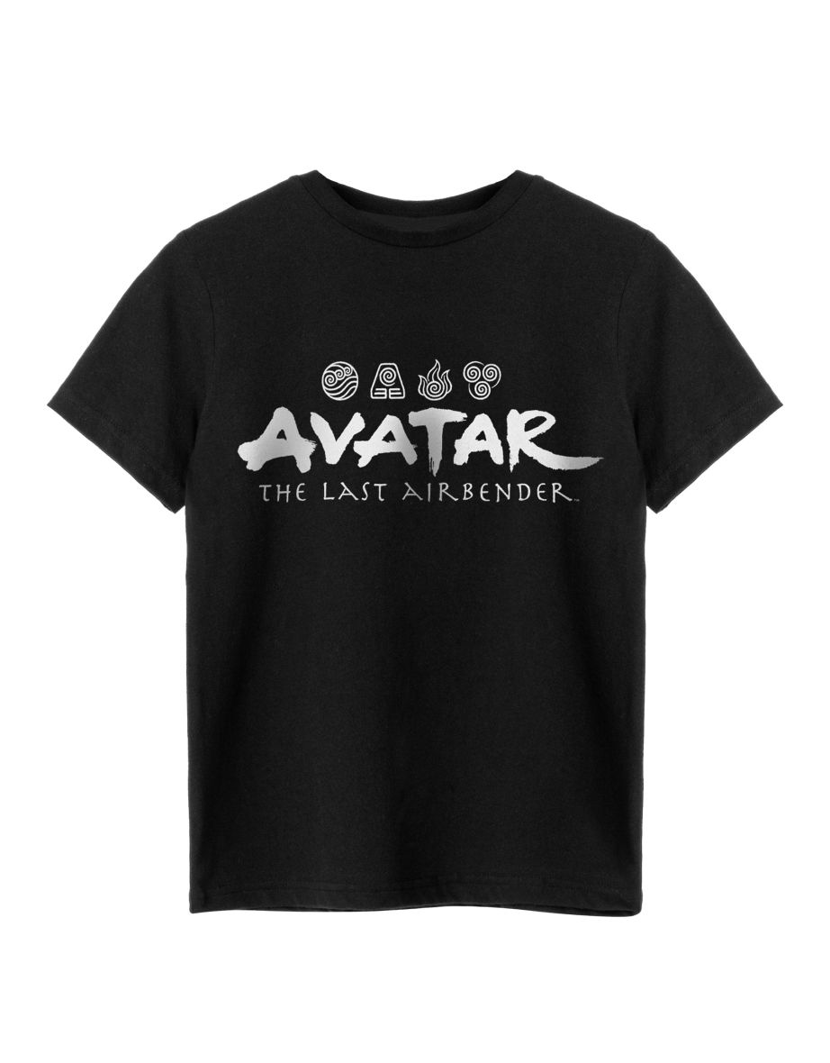 Avatar: The Last Airbender Childrens/Kids Elements Logo T-Shirt - Black