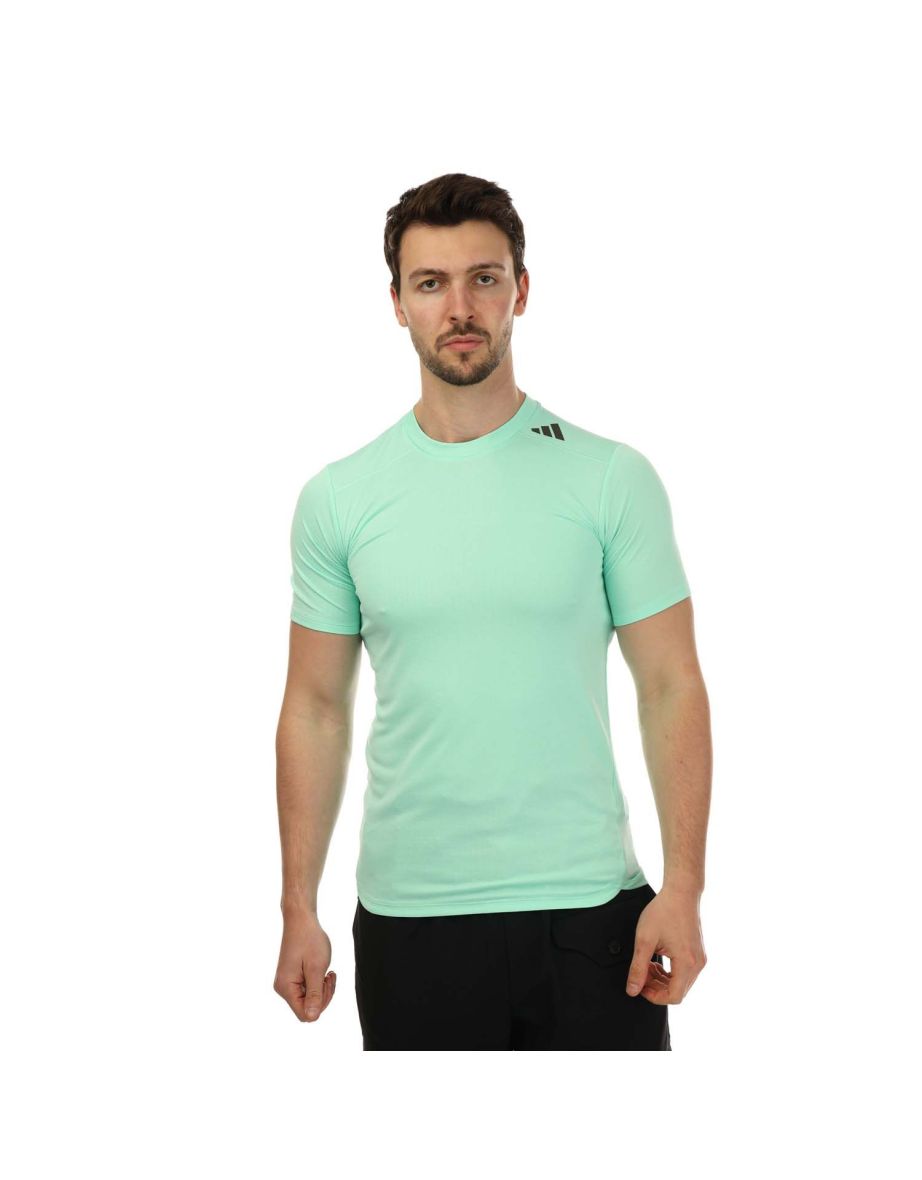 Shop Men s adidas Designed for Training Heat RDY T Shirt in Green Online in Bahrain VogaCloset