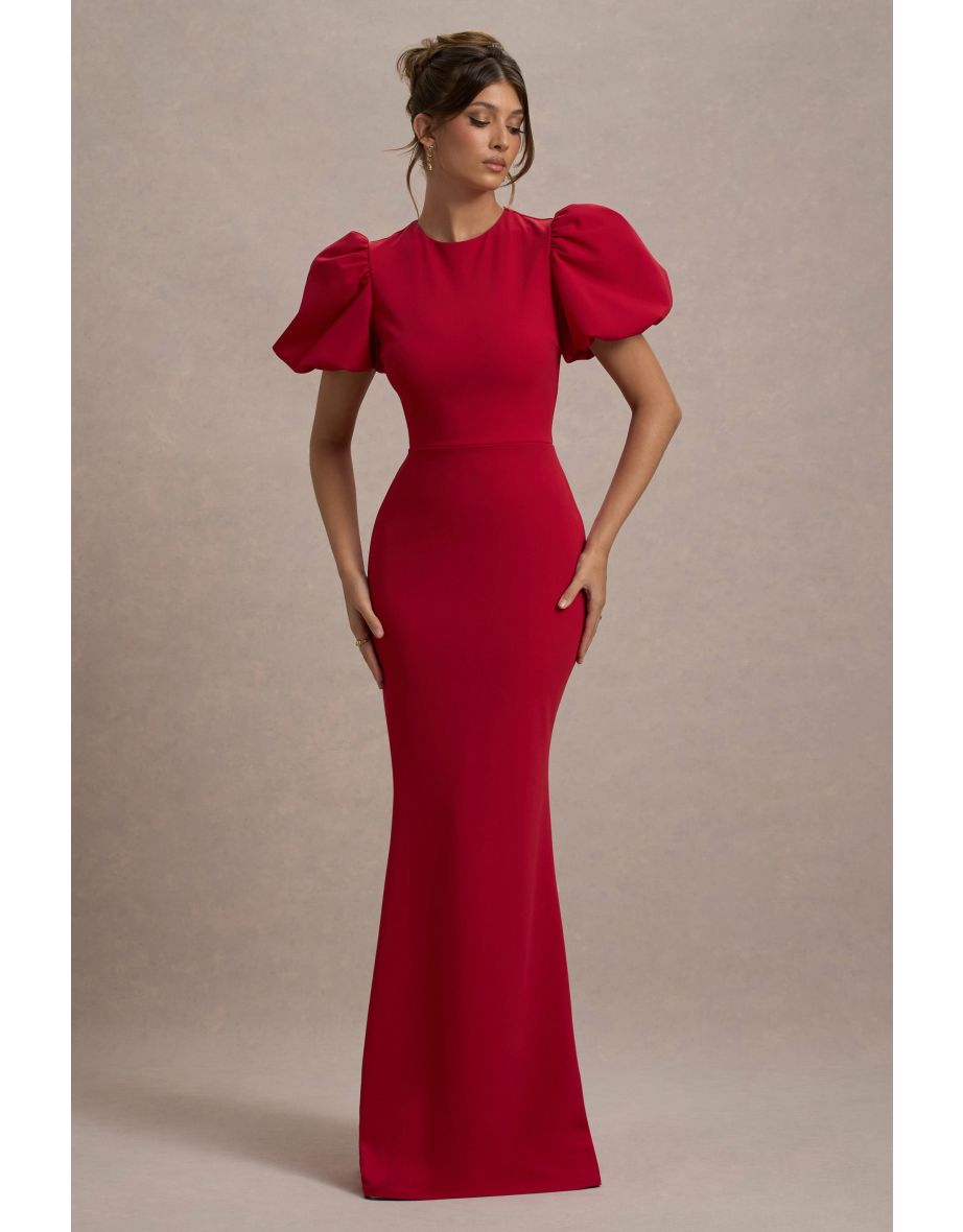 Love Letters | Red Puff-Sleeve Maxi Dress