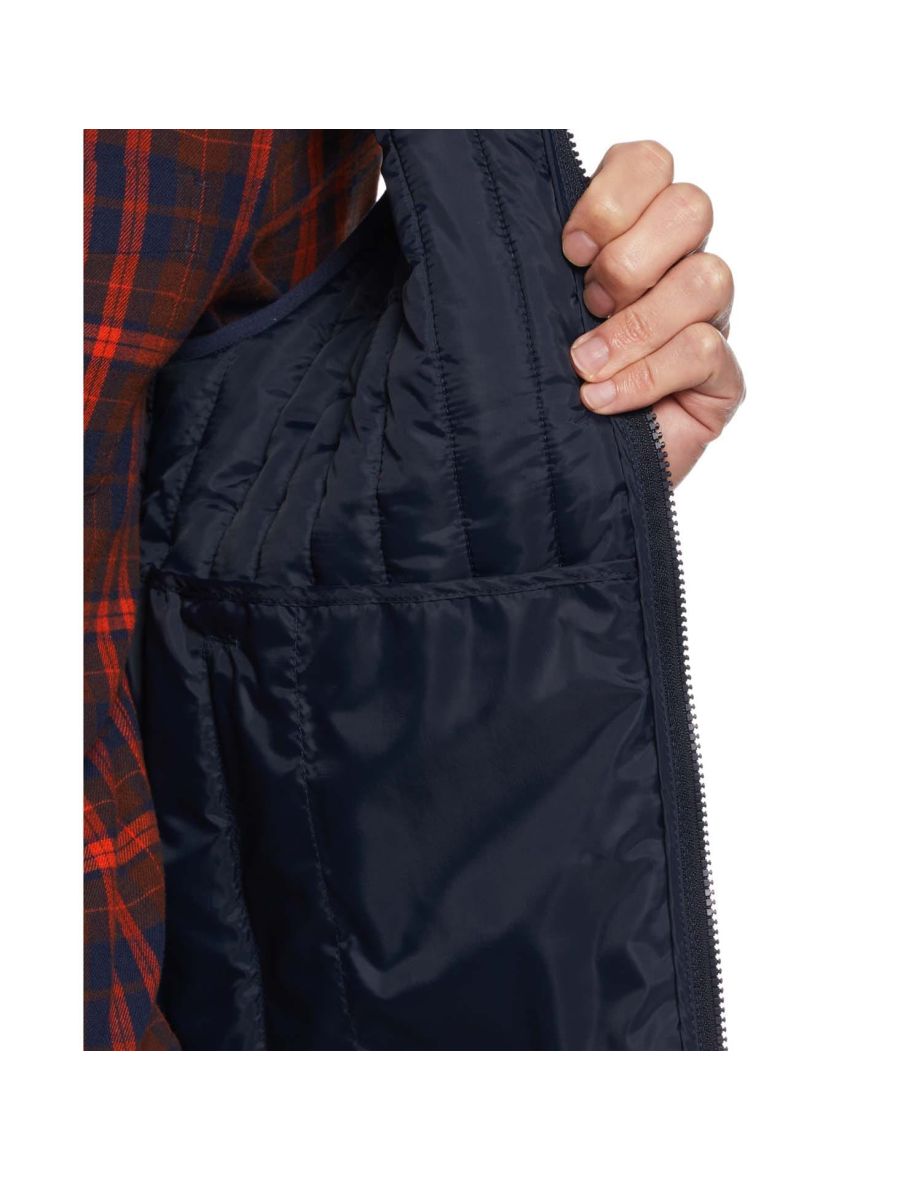 Men's Original Penguin Vertical Quilted Gilet Jacket in Blue - 4
