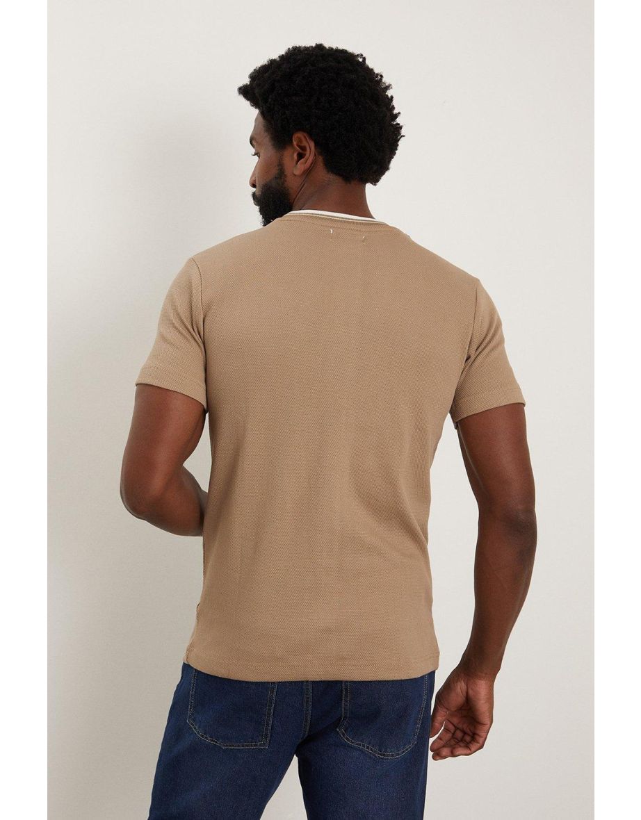 Muscle Fit Tipped Popcorn T-shirt - 2